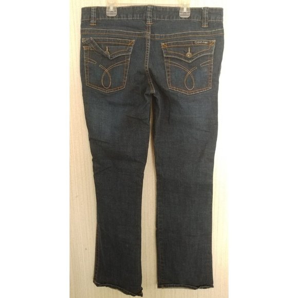 Calvin Klein Blue Jeans Pant Dark Wash Womens Size 12 Straight Leg - Picture 3 of 5